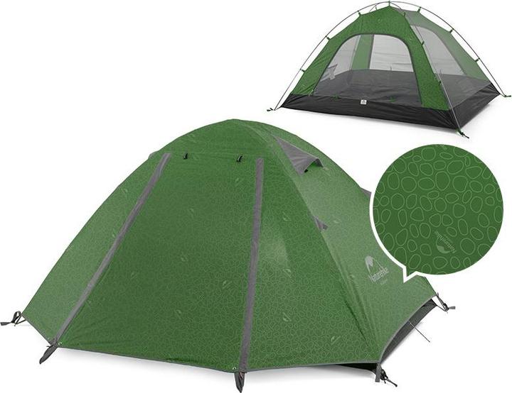 Naturehike Namiot P-Series 4 UV NH18Z044-P-Forest Green (3 kg, 4 Personen)