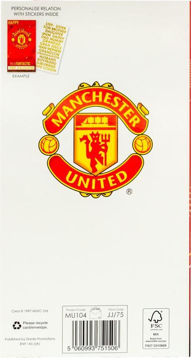 Actual product image Manchester United FC Personalised Birthday Card (1 pcs.)