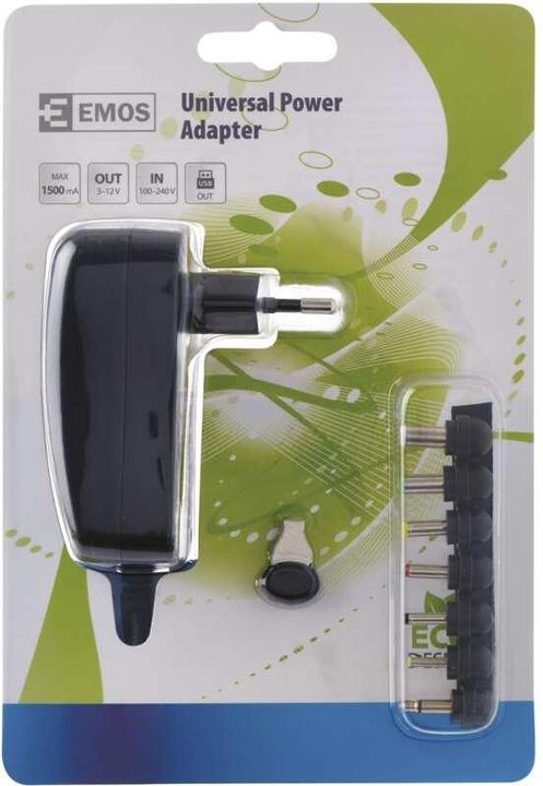 Produktbild Emos USB Netzteil 1500 mA, universal, schaltend + Adapterstecker
