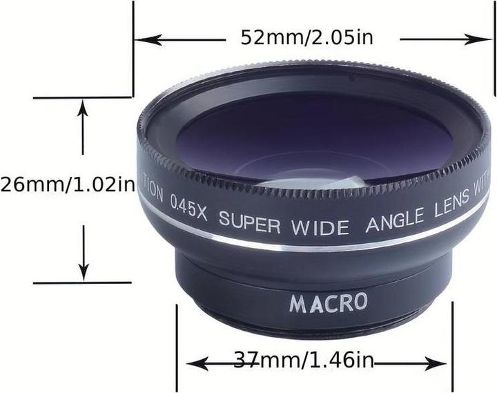 Produktbild PhoneLook APEXEL Smartphone Kamera Objektiv Aufsatz 2 in 1 Ultra Weitwinkel 0.45x Objektiv & Super Makro Linse