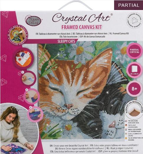 Produktbild Craft Buddy Schlafende Katzen, Bild 30x30cm Crystal Art