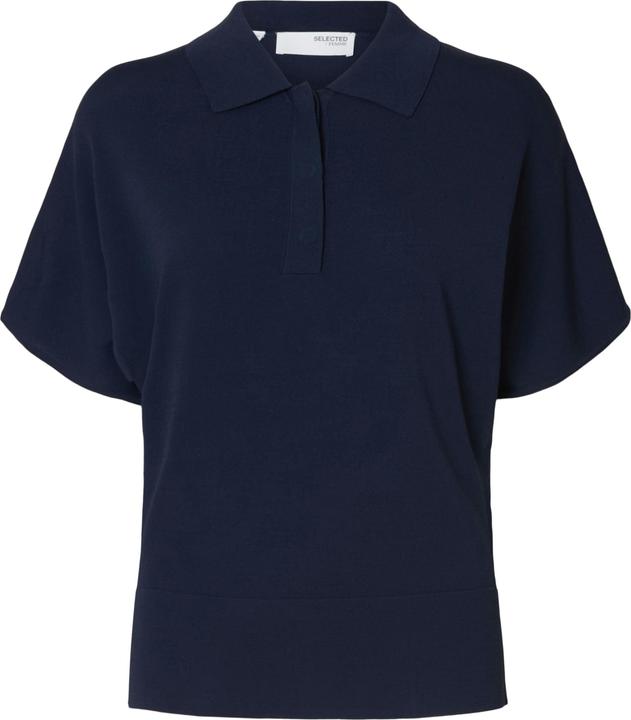 Selected Femme Kurzarm Polohemd aus Strick