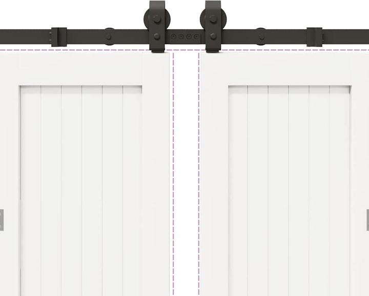 Image du produit VidaXL Kit de ferrures de portes coulissantes 183 cm Acier noir Kit de ferrures de portes coulissantes