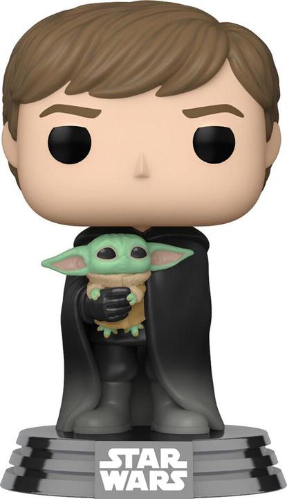 Actual product image Funko THE MANDALORIAN -Booble Head POP N°482 -Luke avec Enfant + T-shirt (S)