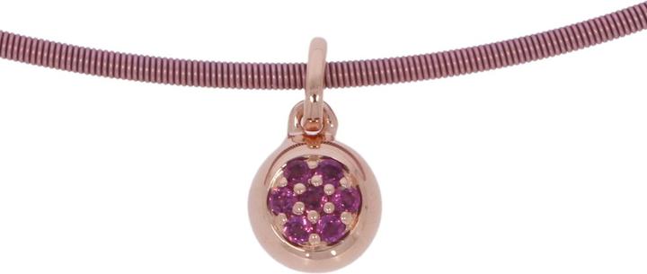 Produktbild Xen Omegareif rosa 2 mm mit Anhänger Rhodolithe (45, 925 Silber)