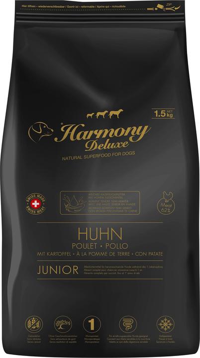 Image du produit Harmony Croquettes pour chien Deluxe Junior au poulet semi-moitié (Junior, 1500 g)