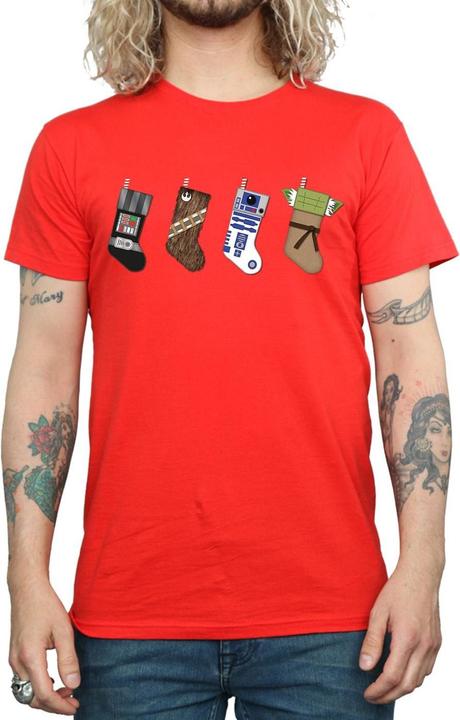Actual product image Star Wars Mens Christmas Stockings T-Shirt (M)