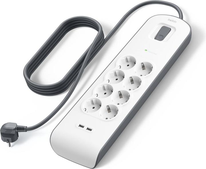 Produktbild Belkin Steckdosenleiste 8-fach 2 Meter Netzkabel BSV804vf2M-V2 (8 x, 2 m)