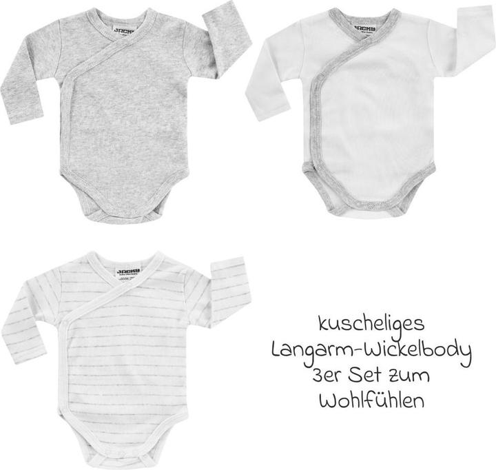 Image du produit Jacky Baby Body à langer manches longues Lot de 3 - Gris Métallisé, milleraies Bodys Bébé & Bodys à langer (68)
