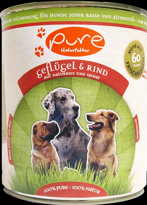 Pure Naturfutter Dog menu beef & poultry with vegetables (Senior, Adult, Junior, 1 pcs., 800 g)