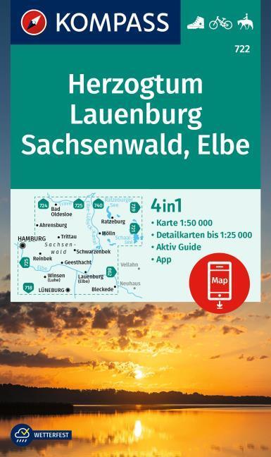 Actual product image Hiking map 722 Duchy of Lauenburg, Sachsenwald, Elbe 1:50,000