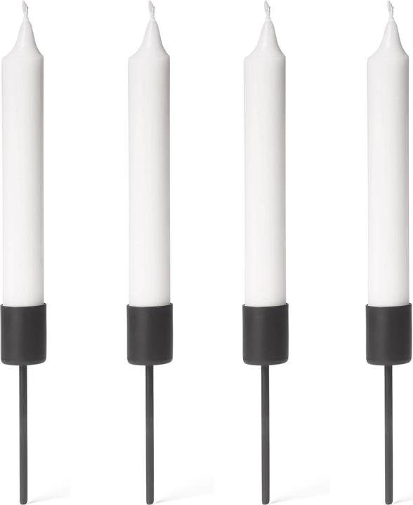 Produktbild Novaliv 4x Stabkerzenhalter Schwarz I Kerzenpick 10 x 2,5 cm Kerzenstecker für Stabkerzen I