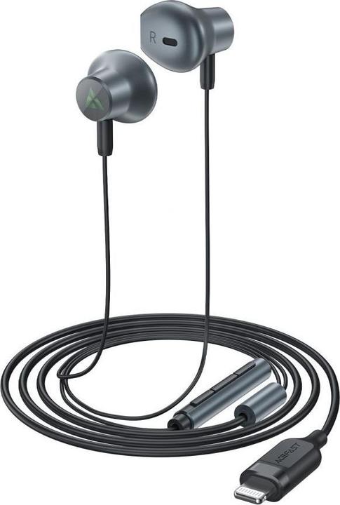 Productafbeelding Acefast Intra-auriculaires L1 met connecteur Lightning 1,2 m - zwart (ANC, Bedraad)