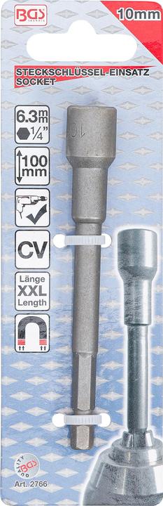 Immagine prodotto BGS Bussola esagonale, extra lungo per trapani attacco 6,3 mm (1/4") 10 mm (10 mm)