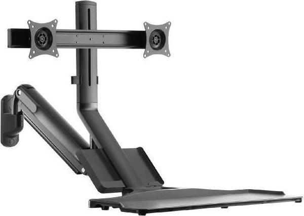 Productafbeelding Maclean Muurbeugel voor twee monitoren en toetsenbord, gasveer met computerhouder, voor monitoren 17"27". (Muur, 27")