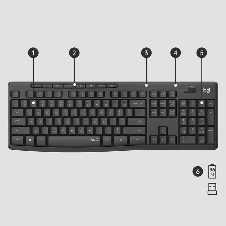Actual product image Logitech MK295 Silent (US, Wireless)
