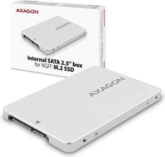 Actual product image Axagon RSS-M2SD Enclosure for M.2 SATA SSDs up to 2280 - Aluminium (M.2 2280)