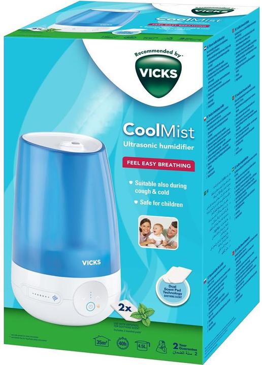 Immagine prodotto Vicks Mini Kaltluft Ultraschall-Luftbefeuchter VUL565E (35 m²)