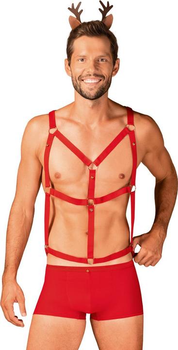Obsessive Mr Reindy Harness, Shorts, Headband With Horns S/M (S, M)