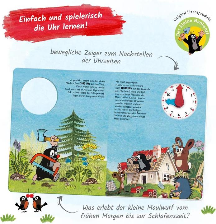 Actual product image Der kleine Maulwurf Uhrenbuch (German, Trötsch Verlag GmbH & Co KG, 2024)