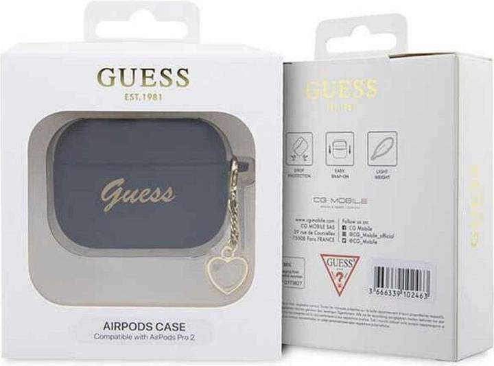 Actual product image Guess 4G Charms Heart Silicone Case for Apple Airpods Pro 2 - black (Headphone bag)