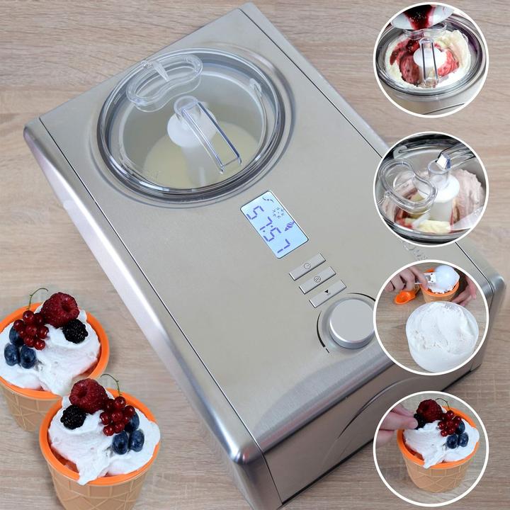 Actual product image Gino Gelati Digital Stainless Steel Ice Cream Maker IC-250W Helado