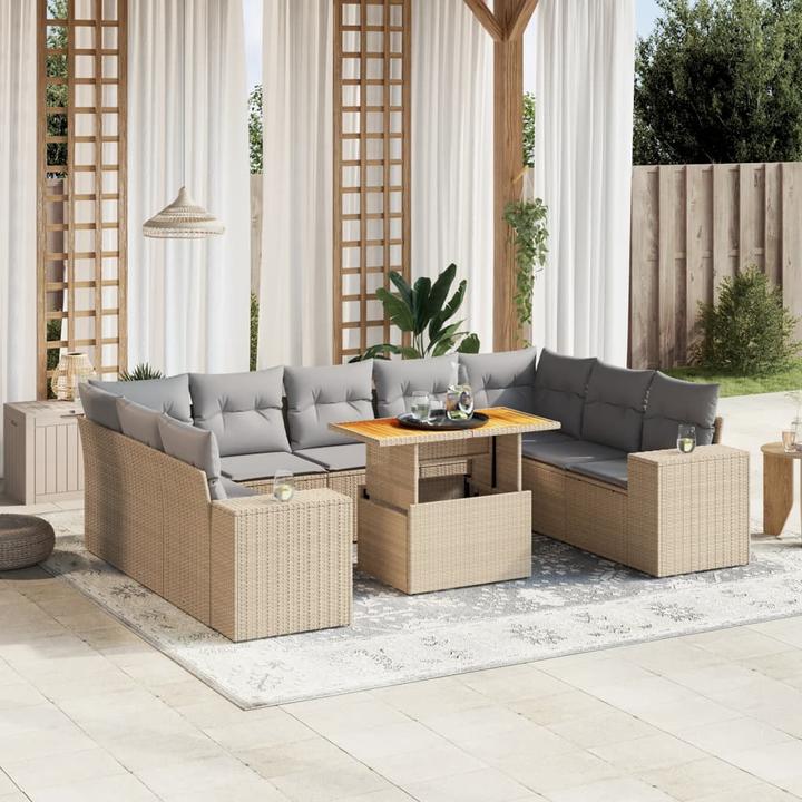 Produktbild VidaXL 10-tlg. Garten-Lounge-Set mit Kissen