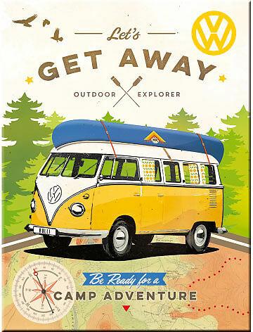 Produktbild Nostalgic-Art Merchandising Dekomagnet VW Bulli Let's Get Away 8x6 cm