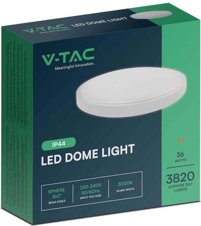 Produktbild V-TAC Plafon 36W LED Okrągły 35cm Natynkowy IP44 Biały VT-8630 3000K 3820lm (3820 lm)