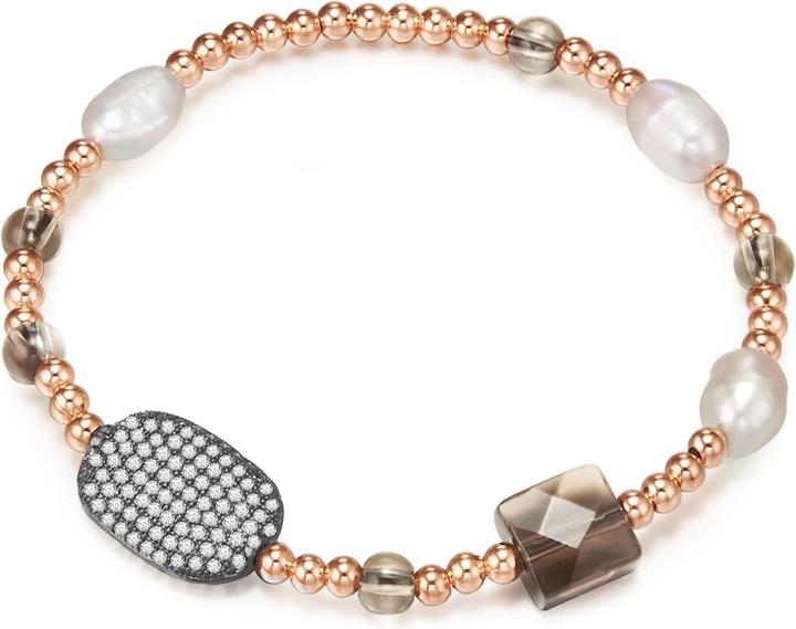 Produktbild Lulu & Jane Metall-Legierung Zirkonia Süsswasser-Zuchtperle roségold 19,0 - 22,0 cm - 33086 (22 cm, Metall-Legierung)