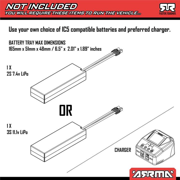 Actual product image Arrma Monster Truck Granite BLX 223S, Gun Metal ARTR, 1:10 (ARR Almost Ready to Run)