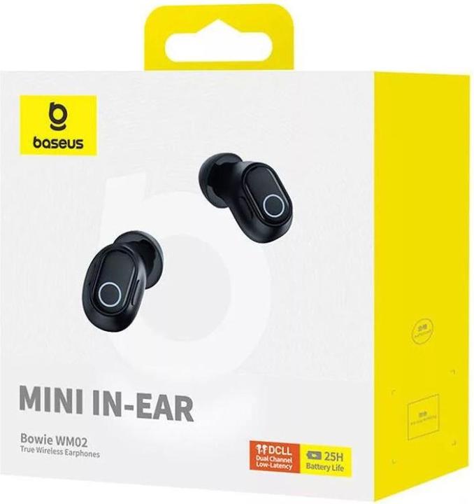 Actual product image Baseus Wireless headphones Bowie WM02 TWS, Bluetooth 5.0 (black) OS (5 h, Wireless)