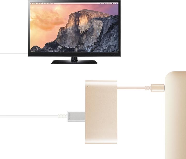 Produktbild Moshi USB-C Multiport Adapter Gold (USB-C, 3 Ports)
