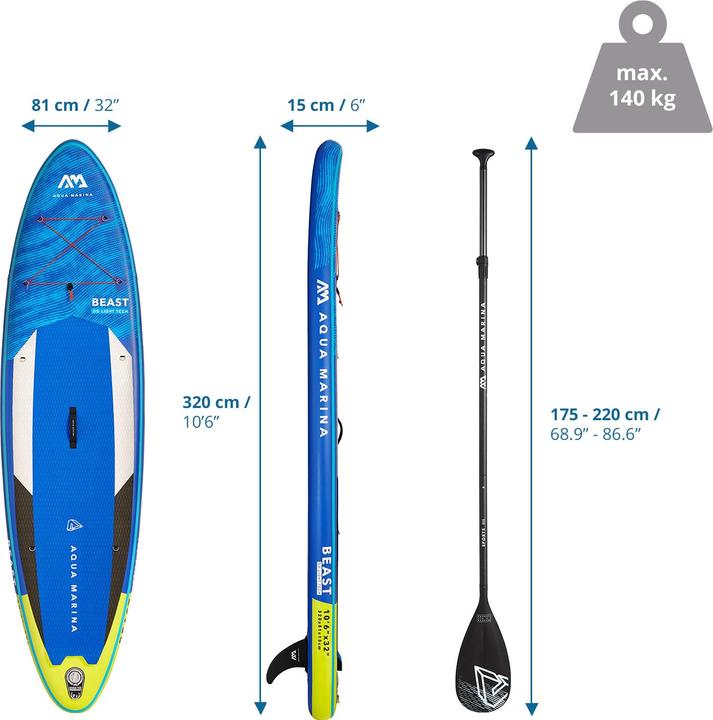 Actual product image Aqua Marina Advanced All-Around iSUP BEAST (10'6")