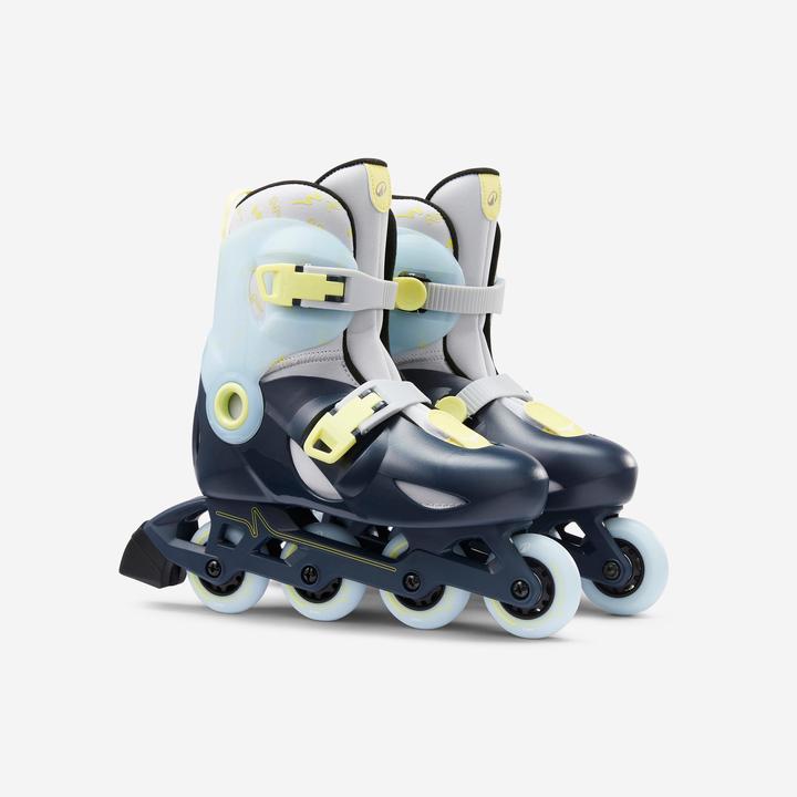 Actual product image Oxelo Play 5 Kids' Inline Skates - Blue/Lemon yellow (32, 34)