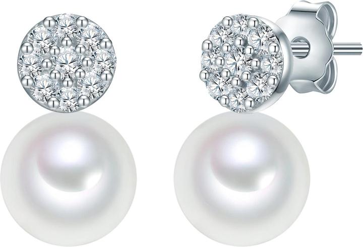 Valero Pearls Damen Sterling Silber Zirkonia Süsswasser-Zuchtperle silber - 32360 (Perle, 925er Silber)