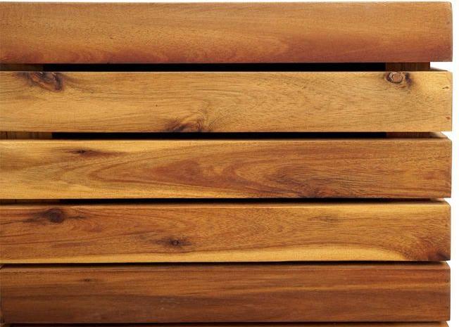 Actual product image Mendler Planter box HWC-L25, rectangular 60x62x22cm outdoor steel acacia, brown (62 cm)