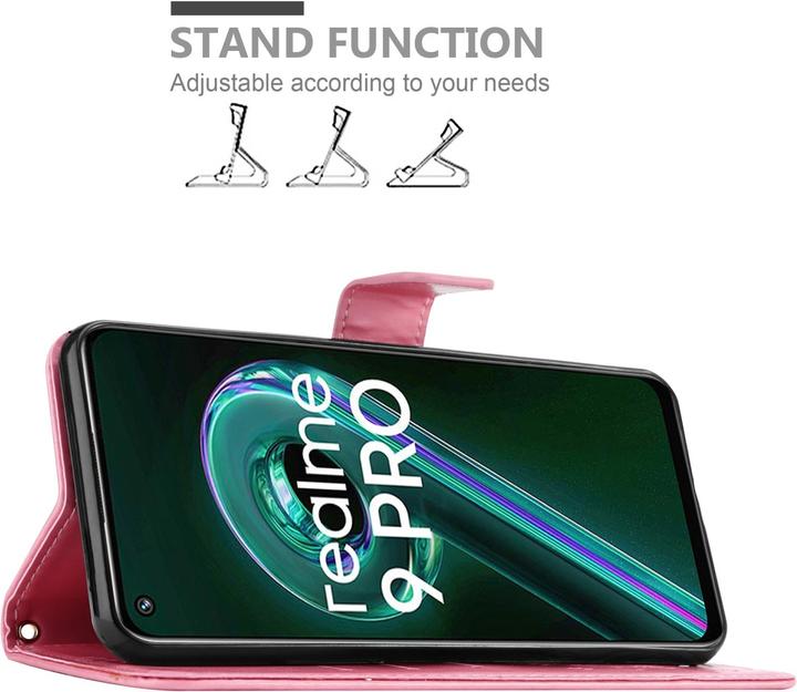 Produktbild Cadorabo Flower Book Hülle für Realme 9 5G / 9 PRO / V25 / Q5 / OnePlus Nord CE 2 LITE 5G (Vivo V25, Realme 9 Pro+, OnePlus Nord CE 2 Lite 5G)