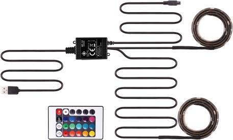 Image du produit Deltaco LED juosta GAMING RGB, 2x50cm,12 (Multicolore, 200 cm, Intérieur)