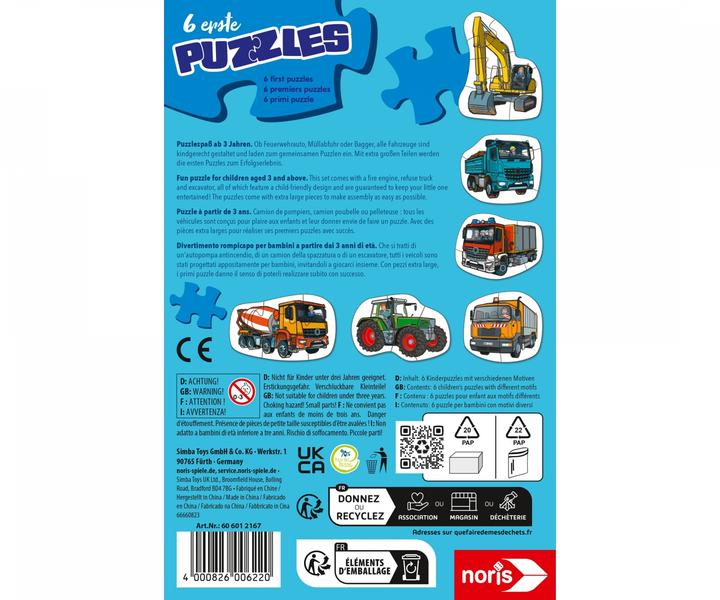 Actual product image Noris 6 first puzzles - Vehicles (20 pieces)