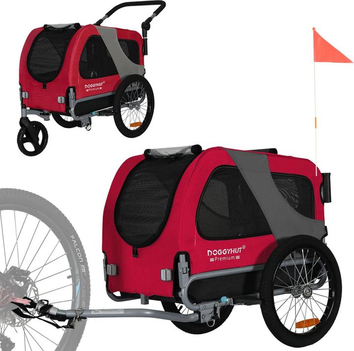 Tiggo Hundefahrradanhänger 80104 - Rot