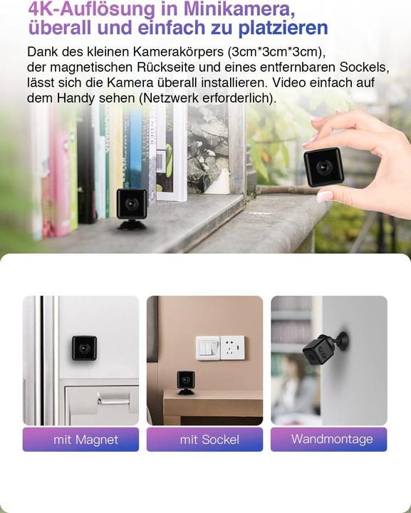 Produktbild Wiwacam Mini Kamera 4K HD