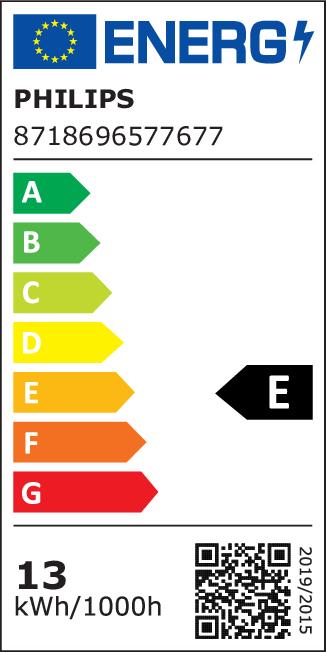 Energie-Label Philips CorePro LEDbulb - LED-Glühbirne - Form: A60 - matte Oberfläche - E27 - 13 W (entspricht 100 (E27, 13 W, 1521 lm, 1 x, E)