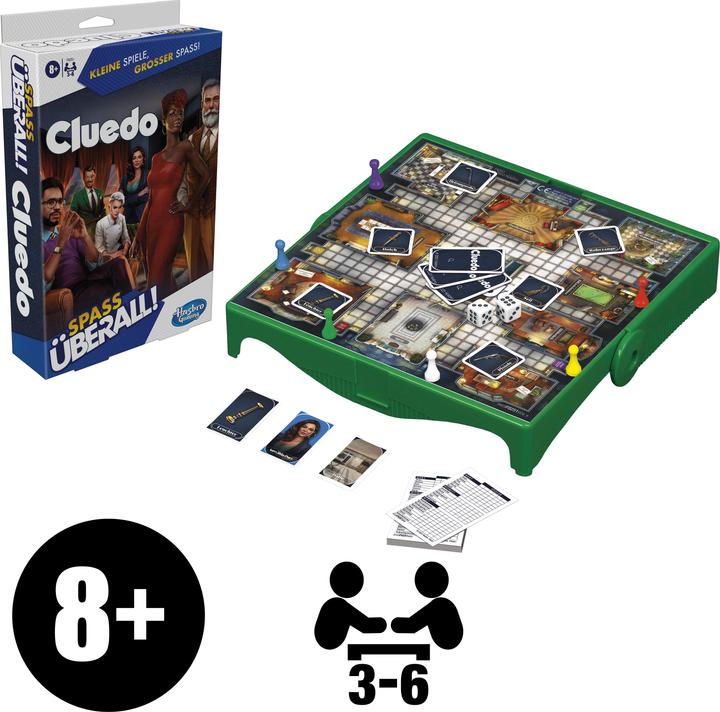 Immagine prodotto Hasbro Gaming Cluedo Compact, gioco portatile per 3-6 giocatori, gioco da viaggio per bambini, divertimento (Tedesco)