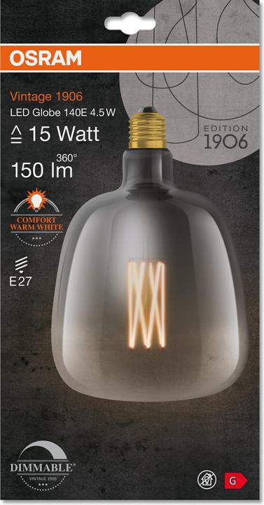 Image du produit Osram Vintage 1906 Led Big Special Shapes (E27, 4.50 W, 150 lm, 1 x, G)