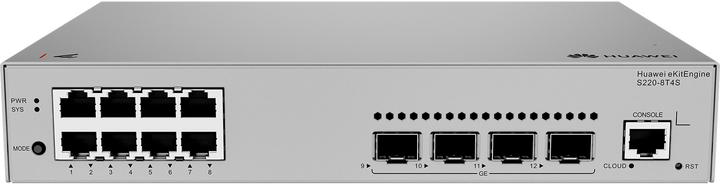 Actual product image Huawei S220-8T4S 8x10/100/1000BASE-T ports 4xGE SFP ports AC power eKit (8 Ports)