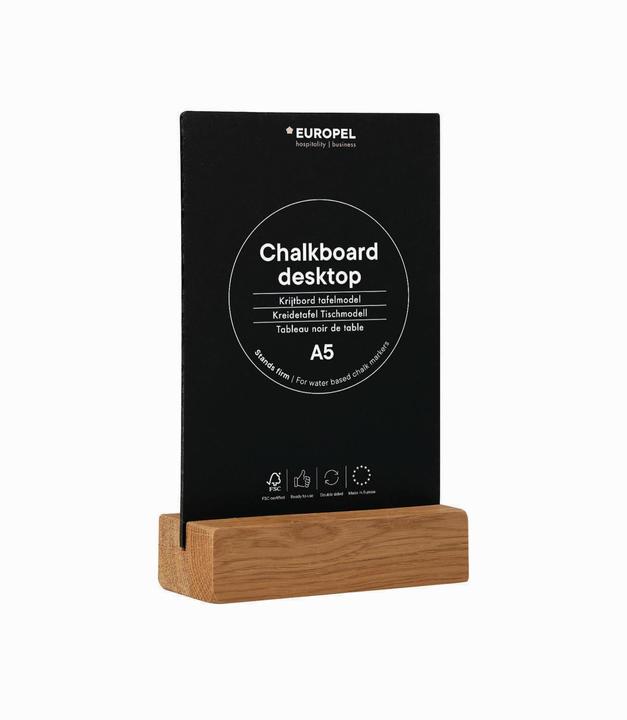 Produktbild Europel Kreidetafel Tischaufsteller, DIN A6 hoch, eiche