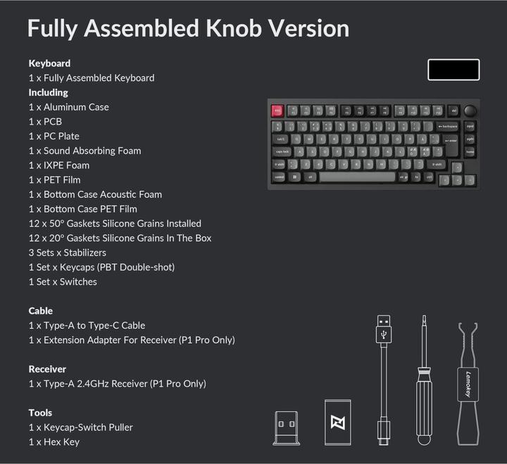 Immagine prodotto Keychron Lemokey P1 Pro (CH, Senza fili, Cablato)