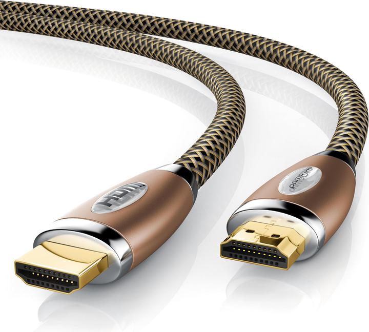 Produktbild Primewire HDMI Kabel 2.0b - 4k Ultra HD 2160p - 3D - Nylonummantelung - Vollmetall Stecker - 3 fach geschirmt (3 m, HDMI)