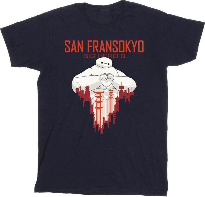 Immagine prodotto Disney Big Hero 6 Baymax San Fransokyo Heart Maglietta Ragazzi (140, 146)